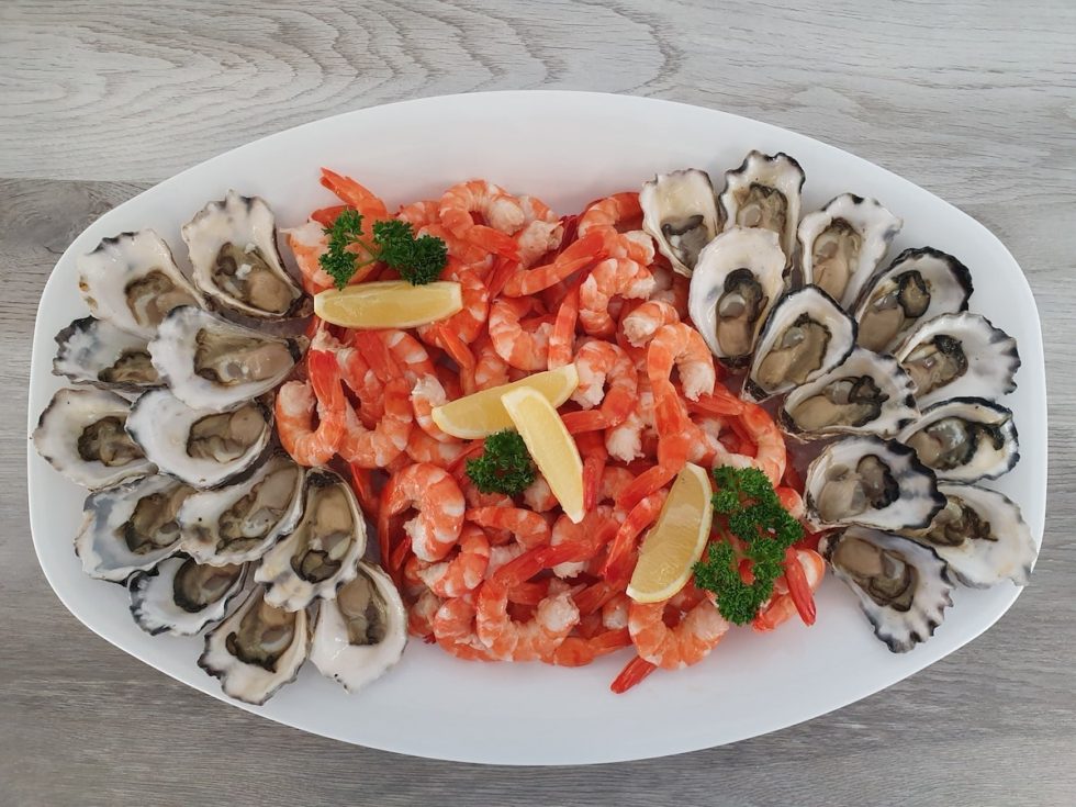 Peeled Prawn and Oyster Platter Harley and John's Seafood